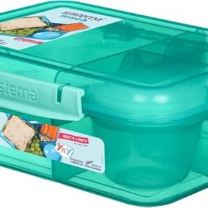 Sistema Bento Box LUNCH | Bento School Lunch Box with Compartments | 1.65 L | Food Storage Container in Assorted Colours (Varies by Pack) | 1 Count