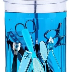 Glass Disinfectant Jar for Barbers & Salons – Professional Sterilizer Jar for Nail Tools, Clippers & Barber Supplies Barber tool cleaning jar- 21 oz